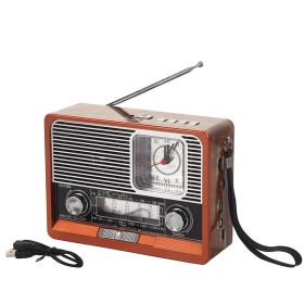 Retro Wood Grain Blue Night Clock Player