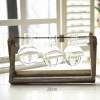 Hot selling water planting glass flower vase with wooden frame chinese home decor modern mini table vase