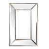 18x12" Modern Flair Medium Silver Rectangle Mirror with Mirrored Frame Silver Tones Wall Decor for Entryway, Living Room, Office, or Hallway