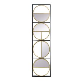 47.2 "in Eclectic Styling Metal Beaded Black Wall Mirror with Contemporary Design for Bedroom,Liveroom & Entryway