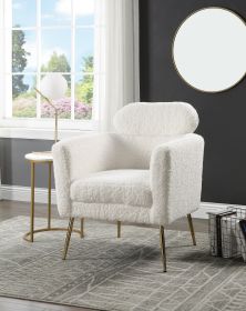 Connock Accent Chair; White Faux Sherpa AC00124