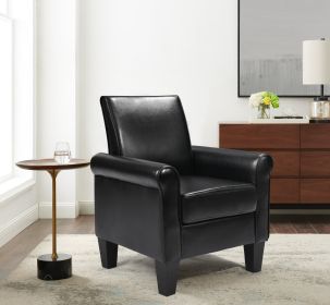 Accent Chairs; Comfy Sofa Chair; Armchair for Reading; Living Room; Bedroom; Office; Waiting Room; PU leather; Black