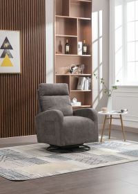 JiaDa Upholstered Recliner and Swivel Glider.Rocking Chair for Nursery in Misty Grey.Modern Style One Left Bag