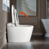 Smart Toilet U-Shaped LED Light Automatic Flush with Remote Control/Foot Sensor/Night Light