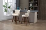 COOLMORE Swivel Bar Stools with Backrest Footrest ; with a fixed height of 360 degrees