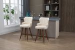 COOLMORE Swivel Bar Stools with Backrest Footrest ; with a fixed height of 360 degrees