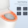Smart Toilet U-Shaped LED Light Automatic Flush with Remote Control/Foot Sensor/Night Light