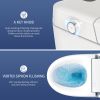 Smart Toilet U-Shaped LED Light Automatic Flush with Remote Control/Foot Sensor/Night Light