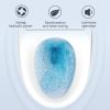 Smart Toilet U-Shaped LED Light Automatic Flush with Remote Control/Foot Sensor/Night Light