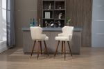 COOLMORE Swivel Bar Stools with Backrest Footrest ; with a fixed height of 360 degrees