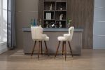 COOLMORE Swivel Bar Stools with Backrest Footrest ; with a fixed height of 360 degrees