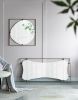 28x1.5x60" Poppy Mirror with Gold Metal Frame Contemporary Design Wall Decor for Bathroom, Entryway