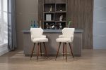 COOLMORE Swivel Bar Stools with Backrest Footrest ; with a fixed height of 360 degrees