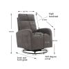 JiaDa Upholstered Recliner and Swivel Glider.Rocking Chair for Nursery in Misty Grey.Modern Style One Left Bag