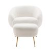 Orisfur. Modern Comfy Leisure Accent Chair; Teddy Short Plush Particle Velvet Armchair with Ottoman for Living Room