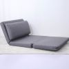 Sofa Bed/Lazy Floor Chair; 5 Position; Adjustable Backrest; Polyester; Light Grey