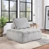Upholstered Seating Armless Accent Chair Leisure Sofa Lounge Chair Lazy Sofa Barrel Chair for Living Room Corner Bedroom Office; Linen; Gray