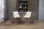COOLMORE Swivel Bar Stools with Backrest Footrest ; with a fixed height of 360 degrees