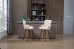 COOLMORE Swivel Bar Stools with Backrest Footrest ; with a fixed height of 360 degrees