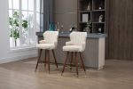 COOLMORE Swivel Bar Stools with Backrest Footrest ; with a fixed height of 360 degrees