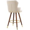 COOLMORE Swivel Bar Stools with Backrest Footrest ; with a fixed height of 360 degrees