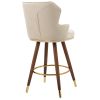 COOLMORE Swivel Bar Stools with Backrest Footrest ; with a fixed height of 360 degrees