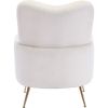 [EAT 3.3]Modern Teddy Short Plush Particle Armchair; Accent Chair with Golden Metal Legs and High Back for Living Room; Lounge; White