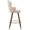 COOLMORE Swivel Bar Stools with Backrest Footrest ; with a fixed height of 360 degrees