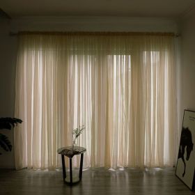 Simple And Modern Balcony Solid Color Gauze Curtain (Option: Beige-2x2.7Hook)