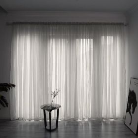 Simple And Modern Balcony Solid Color Gauze Curtain (Option: Silver-2x2.7Hook)