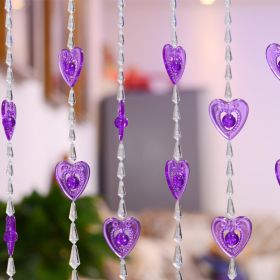 Household Plastic Crystal Acrylic Door Chain Decoration (Option: Transparent purple-70x130)