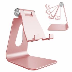 Aluminum Alloy Mobile Phone Bracket Foldable Desktop Tablet Multifunctional Mini Foldable Lazy Bracket (Color: Pink)